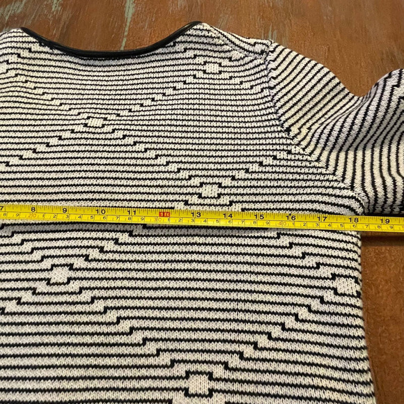 Margareth Oleary Women's Tricot Leather Trim Cardigan - Picture 8 of 8